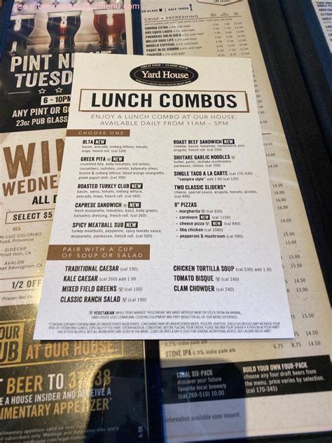 yard house menu bakersfield